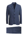 Boglioli Man Suit Navy Blue Size 38 Cotton, Elastane