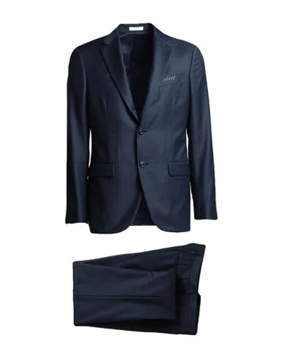 Boglioli Man Suit Navy Blue Size 46 Virgin Wool