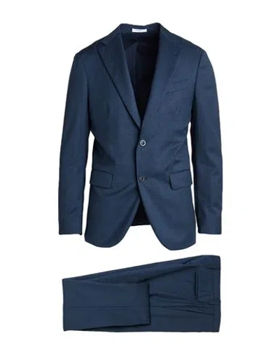 Boglioli Man Suit Navy Size 38 Virgin Wool In Blue