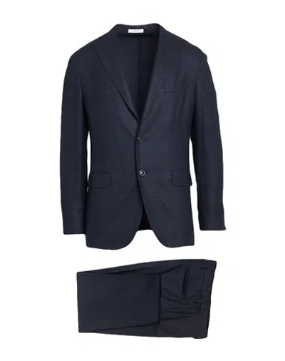 Boglioli Man Suit Navy Size 38 Virgin Wool In Blue