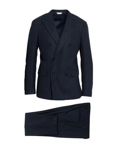 Boglioli Man Suit Navy Size 38 Virgin Wool, Polyester, Elastane In Blue