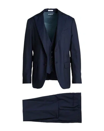 Boglioli Man Suit Navy Size 40 Virgin Wool In Blue