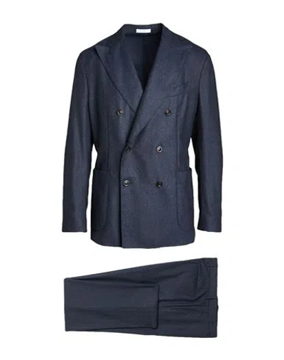 Boglioli Man Suit Navy Size 42 Virgin Wool In Blue