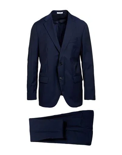 Boglioli Man Suit Navy Size 44 Virgin Wool In Blue