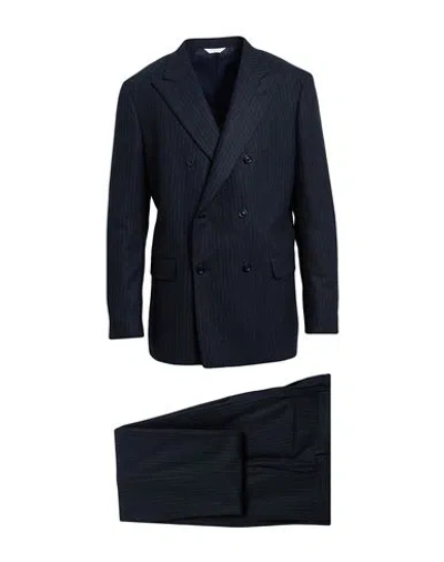 Boglioli Man Suit Navy Size 44 Virgin Wool, Polyester, Elastane In Blue