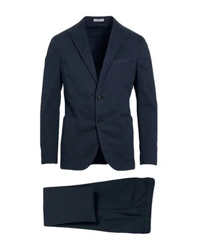Boglioli Man Suit Navy Size 46 Cotton, Elastane In Blue