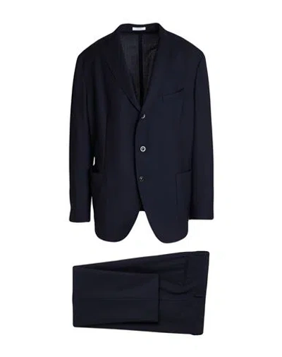 Boglioli Man Suit Navy Size 46 Virgin Wool In Blue