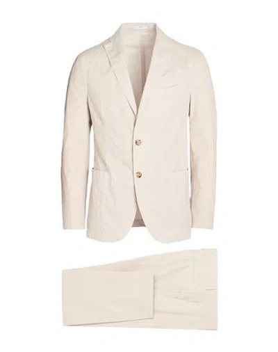 Boglioli Man Suit Off White Size 38 Cotton, Elastane