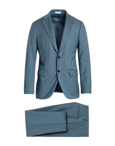 Boglioli Man Suit Pastel Blue Size 40 Virgin Wool