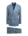 Boglioli Man Suit Pastel Blue Size 48 Virgin Wool