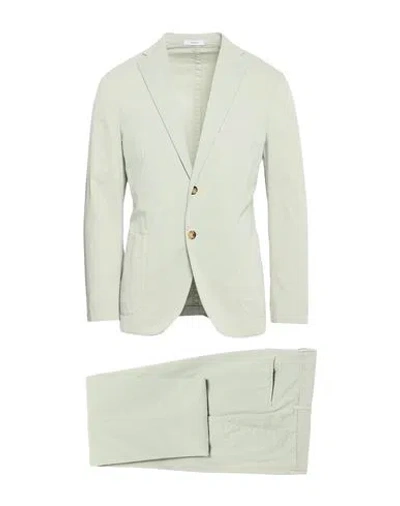 Boglioli Man Suit Sage Green Size 36 Cotton, Elastane