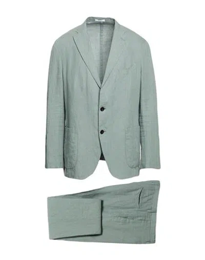 Boglioli Man Suit Sage Green Size 44 Linen