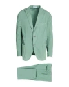 Boglioli Man Suit Sage Green Size 48 Cotton, Elastane