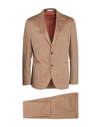 Boglioli Man Suit Sand Size 36 Cotton In Beige