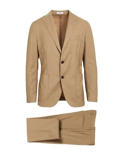 Boglioli Man Suit Sand Size 38 Virgin Wool In Brown