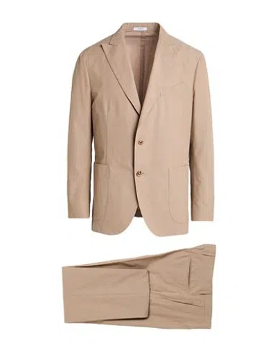 Boglioli Man Suit Sand Size 40 Cotton, Lyocell In Neutral