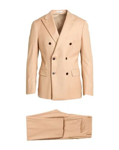 Boglioli Man Suit Sand Size 42 Virgin Wool, Silk
