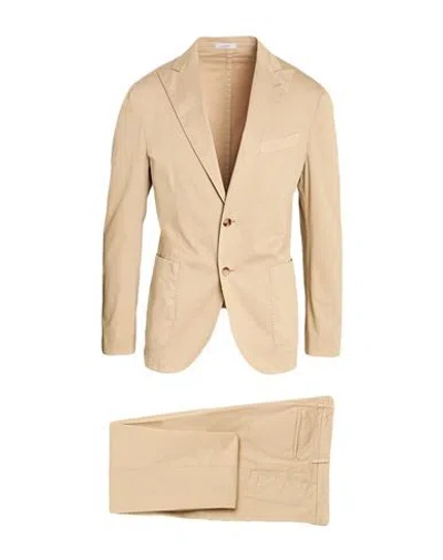 Boglioli Man Suit Sand Size 38 Cotton, Elastane In Beige