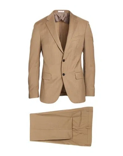 Boglioli Man Suit Sand Size 44 Virgin Wool In Beige