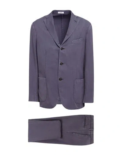 Boglioli Man Suit Slate Blue Size 40 Virgin Wool