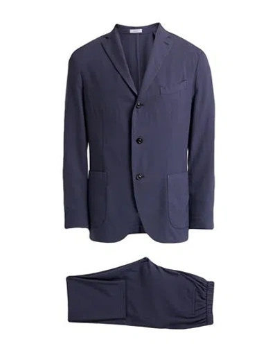 Boglioli Man Suit Slate Blue Size 46 Virgin Wool