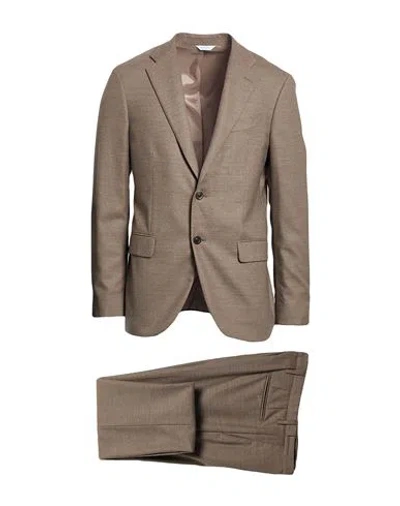Boglioli Man Suit Taupe Size 38 Virgin Wool In Brown