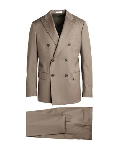 Boglioli Man Suit Taupe Size 40 Virgin Wool In Gray
