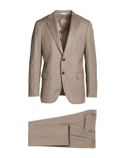 Boglioli Man Suit Taupe Size 40 Virgin Wool, Silk In Multi