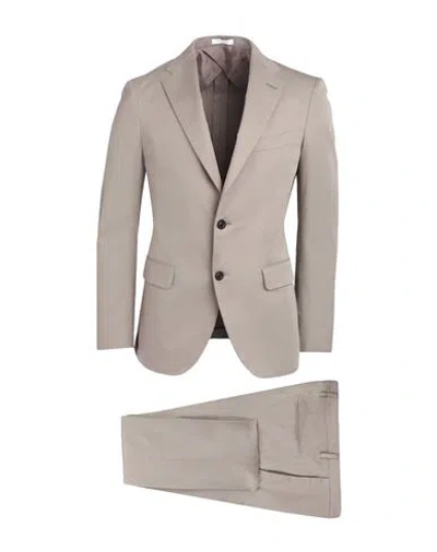 Boglioli Man Suit Taupe Size 44 Cotton, Cashmere, Elastane In Grey