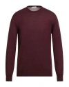 Boglioli Man Sweater Burgundy Size L Virgin Wool In Burgundy