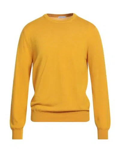 Boglioli Man Sweater Marigold Size L Virgin Wool In Yellow