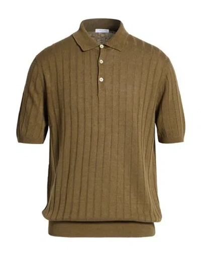 Boglioli Man Sweater Military Green Size L Linen, Cotton