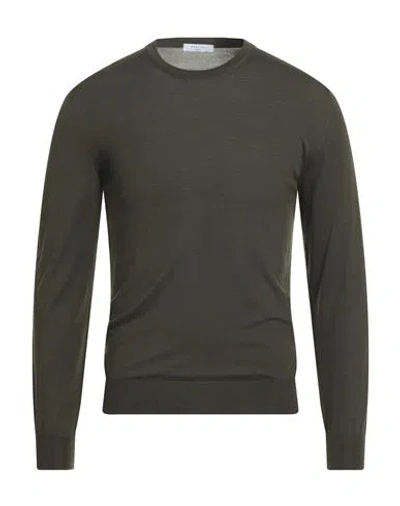 Boglioli Man Sweater Military Green Size S Virgin Wool In Brown