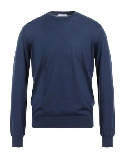 Boglioli Man Sweater Navy Size L Cashmere In Blue
