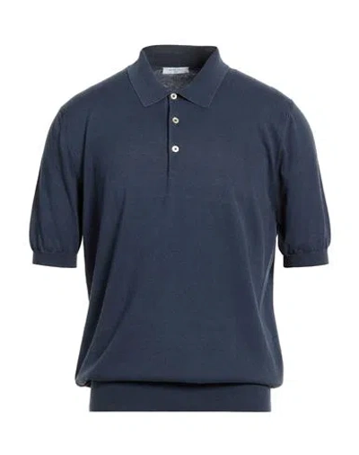 Boglioli Man Sweater Slate Blue Size Xxl Cotton, Silk