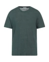 Boglioli Man T-shirt Dark Green Size Xxl Linen In Green
