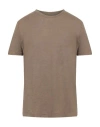 Boglioli Man T-shirt Khaki Size Xxl Linen In Beige