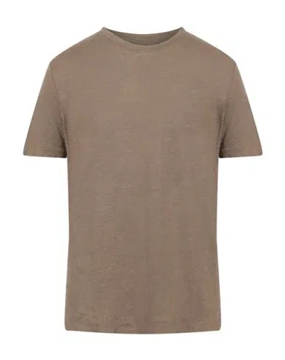 Boglioli Man T-shirt Khaki Size Xxl Linen In Beige