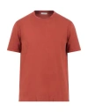 Boglioli Man T-shirt Rust Size Xxl Cotton In Red