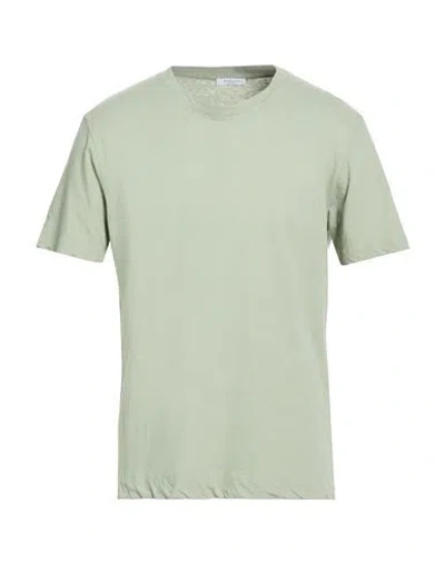Boglioli Man T-shirt Sage Green Size Xl Cotton, Linen