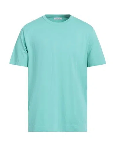 Boglioli Man T-shirt Turquoise Size Xxl Cotton In Blue