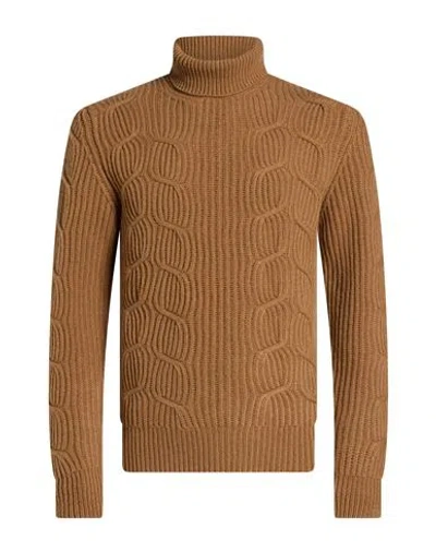 Boglioli Man Turtleneck Light Brown Size Xs Virgin Wool