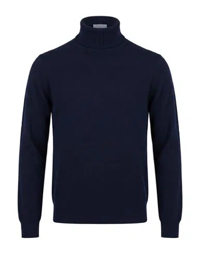 Boglioli Man Turtleneck Midnight Blue Size L Cashmere