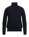 Boglioli Man Turtleneck Midnight Blue Size Xl Virgin Wool In Black
