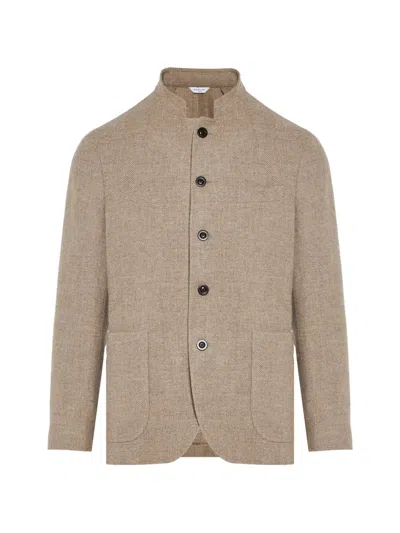 Boglioli Mandarin-collar Button-up Jacket In Neutral