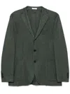 Boglioli Mélange-effect Blazer In Green