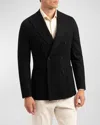Boglioli Men's Double-breasted Wool Sport Coat In Black-0990