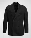 Boglioli Virgin Wool And Cotton Double-breasted K-jacket In Black