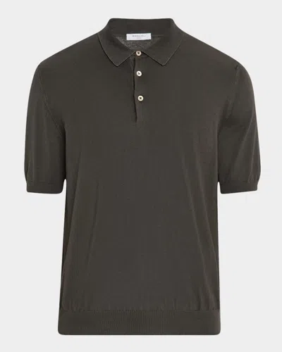 Boglioli Men's Garment-washed Cotton Polo Shirt In Green