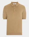 Boglioli Men's Garment-washed Cotton Polo Shirt In Sand